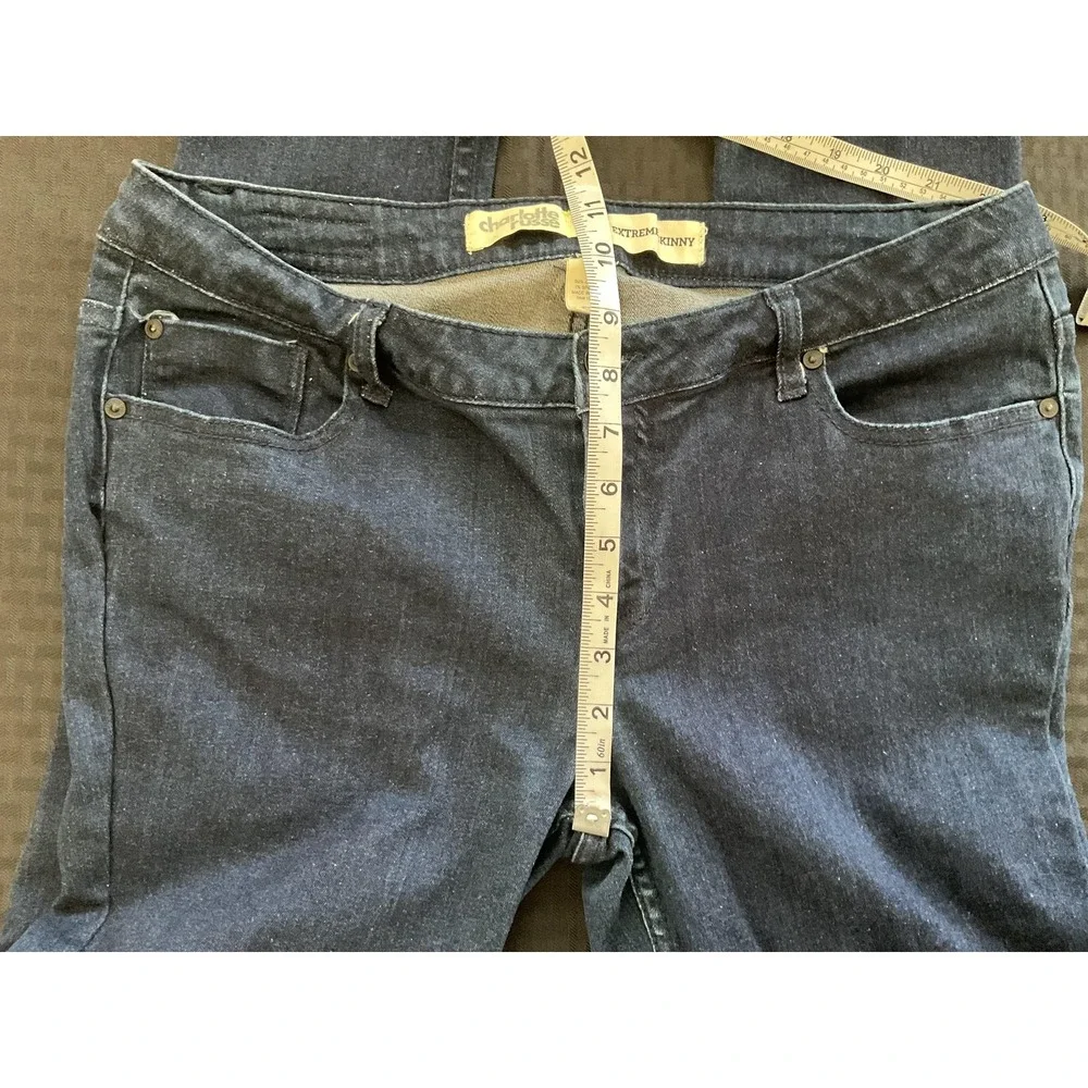 Charlotte‎ Russe Jeans Womens 12S Extreme Skinny Stretch Denim Pants Dark Wash